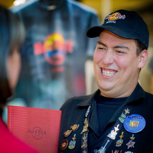 Latin America Landing Page: Integrated Employment Pillar image A Best Buddies Jobs Particant is being interviewed by a woman