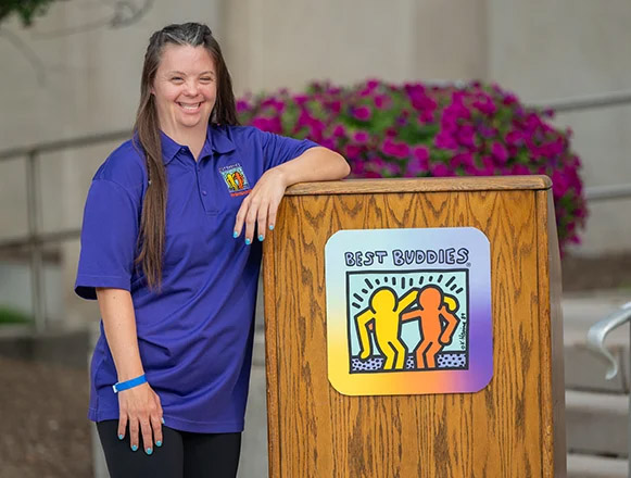 Image of male Buddy Ambassador in dress clothes